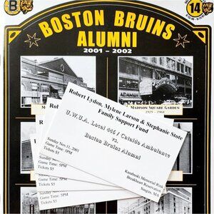 2001-02 7 AUTOGRAPHS Boston Bruins Game Alumni VS Local 446 Kasabuski Rink DWO6